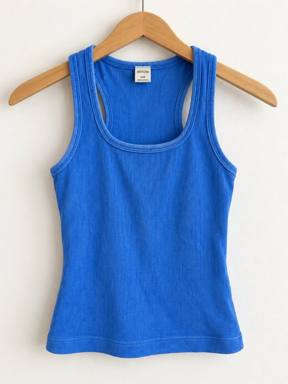 Aritzia TNA HomeStretch Rib Racerback Tank GD Dew Blue 2XS